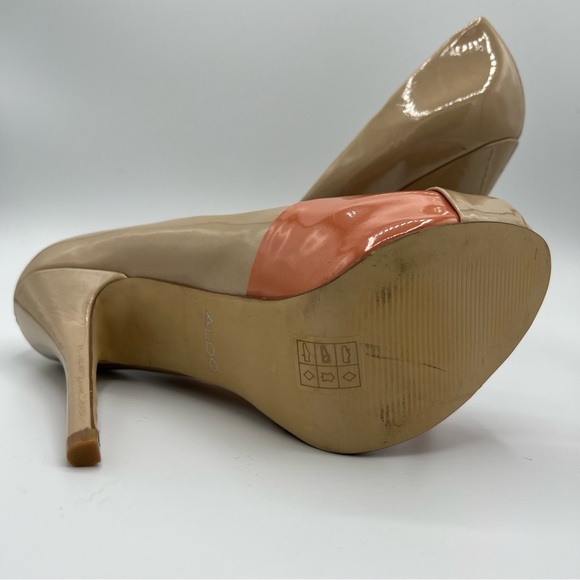 Women's Aldo High Heel Dress Shoe Cream / Beige and Coral US 7.5 - Picture 7 of 13